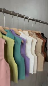 SSL01 เสื้อเชิ้ตผู้หญิงแขนกุดคอปก กระดุม ผ้าลินิน สีพื้น ใส่ง่าย สไตล์เรียบๆ