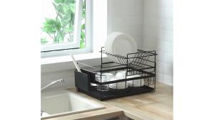 Kitchen Dish Draining Rack Drying with Cutlery Holder Dish Drainer Kitchen Organizer Accessories