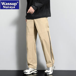 WASSUP NURAYA Casual Loose Hiking Trousers Mens Autumn Straight Waterproof Functional Leisure Pants Workwear Style