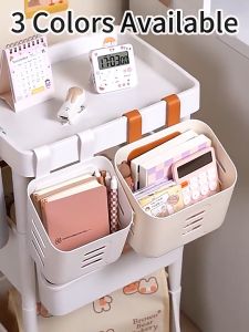 Mini Hanging Basket Organizer Container Shelf with Hooks Sorting Kitchen Bathroom Sundry Storage Bucket for Trolley Cart