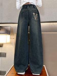 Quần Jeans Denim Ống Thẳng Quần Ống Rộng Thường Ngày Cho Bé Gái Quần Jeans Denim Thời Trang Cho Bé Gái Trung Học Cơ Sở