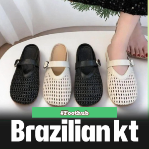 2025 Breathable Slip On Cozy with Buckle Design Rubber Material Half Slippers for Women