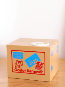 กระปุกออมสินแมวราคาถูกแมวขโมยเหรียญใส่ถ่านมีเสียง