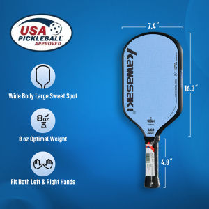 Kawasaki | Kawasaki 14mm PP Honeycomb Core Inner & T700 Carbon Surface Tournament Professional Pickleball Paddle KING 6