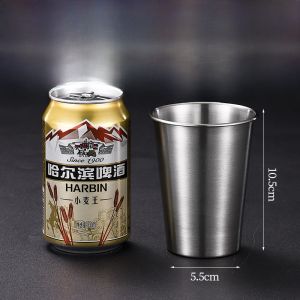 Creative 304 Stainless Steel Beer Cup Anti-Fall Drink Cup Popular Camping Barbecue Beer Cup Durable Stainless Steel Mug
