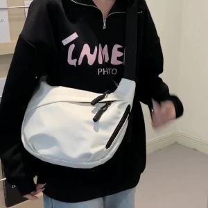 Túi Đeo Chéo Bằng Nylon Thông Thường Dành Cho Nữ Túi Đeo Vai Hobo Dung Tích Lớn Với Dây Đeo Có Thể Điều Chỉnh Màu Đen/trắng/khaki Để Sử Dụng Hàng Ngày
