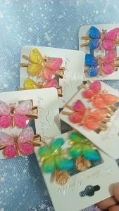 Jepit Rambut Kupu (SEPASANG) Butterfly Mewah Cantik Elegan Blink Blink Anak Dewasa