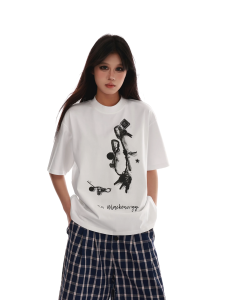 T-Shirt Wanita Lengan Pendek - Motif Huruf Kreatif & Tulisan Keren Katun Adem Premium Model Terbaru 2025