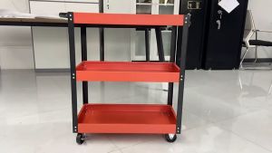 trolley wheel barrow heavy duty trolley push cart Metal cart hand truck trolley 3-Tier Trolley Cart PU wheel Locking Wheels Rolling Cart Multi-function Large capacity