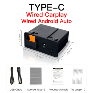Bộ Chuyển Đổi USB CarPlay Không Dây Có Dây Type-C Cho Mazda 2 3 6 CX3 CX5 CX8 CX9 MX5 Demio Miata TK78669U0C Bộ Dụng Cụ Lắp Đặt
