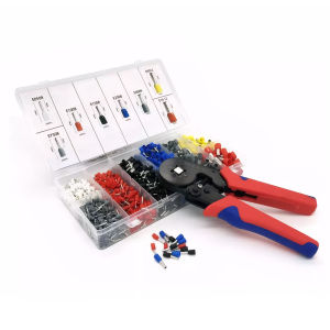 Heavy-Duty Ferrule Crimping Tool Kit for Automotive Wiring and Electrical Projects with Spring Clamp and Adjustable Features