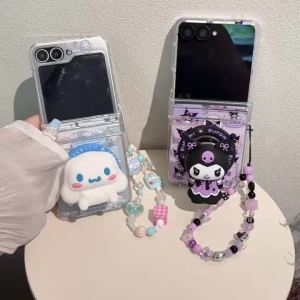 Sanrio | Ốp Điện Thoại Từ Tính Sanrio Cute Multi-jadeKulomi Có Dây Đeo Cho Samsung Galaxy Z Flip 8 7 6 5 Chống Sốc Chống Trầy Xước Chống Nước