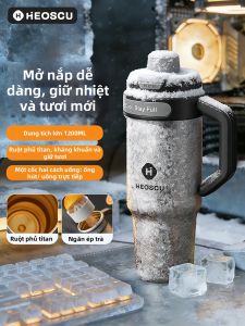 HEOSCU | Ly Giữ Lạnh Dung Lượng Lớn Có Ống Hút