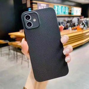 ทำความเย็นให้เคสระบายอากาศเคสระบายความร้อนสำหรับ IPhone 12 13 14 Pro Max 14 Plus Mini Malist เคสซิลิโคนโทรศัพท์สีธรรมดา