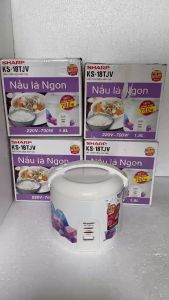 Nồi cơm điện Sharp 1.8 lít KS-18TJV hàng chính hãng 100% trưng bày đẹp mới 98-99% phù hợp từ 4 đến 6 người ăn- bảo hành 12 tháng