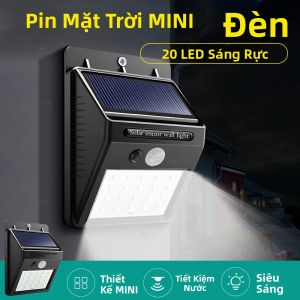 Đèn Tường Năng Lượng Mặt Trời Di Động 20LED Chiếu Sáng Sân Vườn Ngoài Trời Đèn LED Có Thể Sạc Lại Cho Nhà Để Xe Hiên Nhà Chạy Bằng Năng Lượng Mặt Trời Nổi Bật