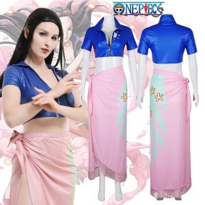 Anime One Piece Nico Robin Cosplay Costume Adult Women Miss·allsunday Dress Suits PU Leather Short Sleeve Coat Halloween Carnival Party Clothes