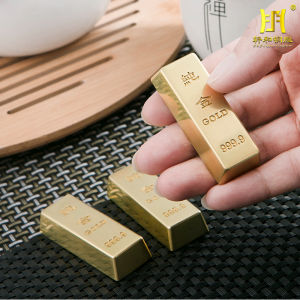 Xuanhe Copper Sculpture Large Solid Brass Simulated Gold Bar Fake Gold Brick Super Large Props Gold Bar Brass Solid Gold Bar