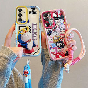 Phone Case Samsung Galaxy A56 A36 A16 LTE 5G 4G Cute Cartoon Dolls Short Lanyard Casing Lens Protection Silicone Soft Back Cover 2025