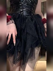 1pc Tangan Kelompok Saudara Perempuan Berlian & Perhiasan Tangan Mawar Lolita Baru Perhiasan Tangan Gaya Busana Bunga Gothic Gelang Renda Bunga Pergelangan Aksesoris Mawar Segar