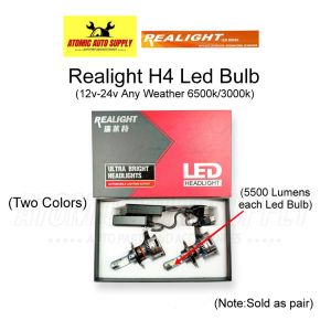 REALIGHT LED HEADLIGHT BULB (H4) 5500 LUMENS - TWO COLOR (6500K/3000K WHITE-YELLOW) FOR CAR/TRUCK - 12V-24V/38W (SOLD AS PAIR) - 100% HIGH QUALITY PRODUCT