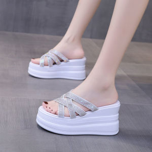 Womens Wedge Silppers Korean INS New 6cm Thick Sole Sandals