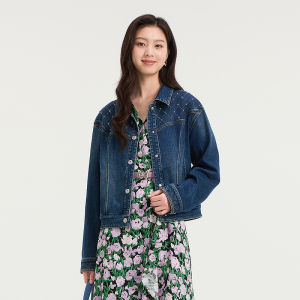Koradior | Stylish Denim With Rhinestone Short Jacket