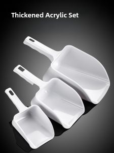 Commercial Grade Acrylic Thickened Ice Scoop Spoon for Tea Shop Popcorn Serving Large Size Kitchen Cooking Utensils