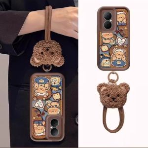 ใหม่ เคส Phone Case Huawei Nova Y73 NovaY73 อินน่ารักการ์ตูนแฟชั่นบิสกิตหมี Lambskin เคสโทรศัพท์ ป้องกันการตกพร้อมตุ๊กตาและสายคล้อง Cover 2025