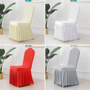 Elastic Multifold Chair Cover Red and White Banquet and Restaurant Universal