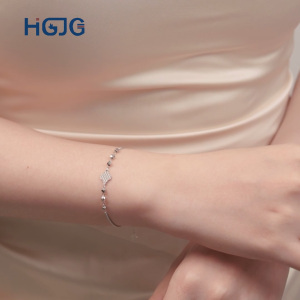 Lắc Tay Bạc Nữ 925 HGJG Thiết Kế Hình Cỏ Bốn Lá May Mắn Dây Mảnh Kiểu Dáng Đơn Giản Tinh Tế