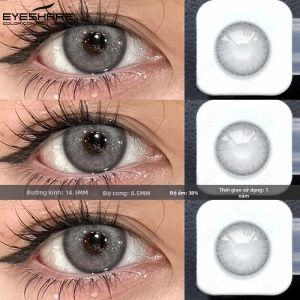 EYESHARE 1 Cặp Kính Áp Tròng Dùng Một Lần Hàng Năm Màu Xanh Lá Cây Nâu Tròng Kính Áp Tròng Trang Điểm Tự Nhiên Tròng Kính Tròn Mỹ Phẩm Để Đeo Hàng Ngày Và Dự Tiệc