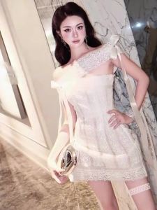 Beautiful Unique Shoulder Off Dress Special Occasion Mini Gown