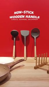 Wooden Handle Non-Stick Cooking Tools Utensils Sandok Sianse Ladle Sabaw Silicone High Quality Gift