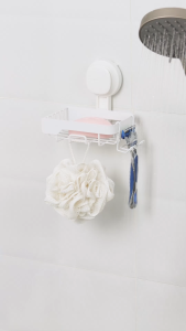 TAILI Shower Soap Holder Soap Dish Suction Cup Soap Holder for Shower Wall Bathroom Accessories Removable and Drill Free One-Press Visible Red Line Seal Indicator