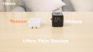TESSAN Travel Adapter Plug Ultra-Thin Design with USB Ports USB Charger Portable Adaptor
