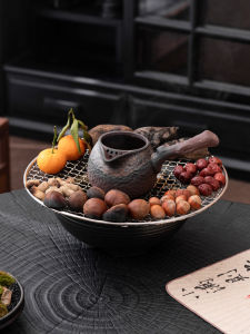 กระปุกชาขาวดั้งเดิมแบบดินเผา เครื่องครัวเซรามิก ฮีตเตอร์คาร์บอน ฝาด้านข้าง ชุดชากลุ่มขนาดใหญ่