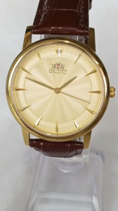 Đồng hồ ORIENT Nam Chính hãng Side lớn 38mm .Dây da nâu sang trọng .Máy quạt nhật Hàng mới 100%