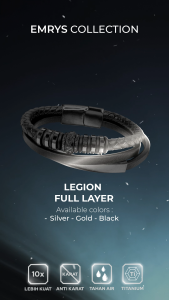 Emrys Premium Leather LEGION FULL LAYER Bracelet asli Kulit Pria Wanita