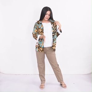 Blouse Batik BigSize LD 140 / Atasan Batik Jumbo S-M-L-XL-2L-3L-4L-5L-6L-7L Model Blus Jumbo Kerja Batik / Atasan Big Size Kerja Wanita / Pakaian Batik Kekinian Kerja Wanita Bahan Katun Formal Kantor Wanita Trendy Terbaru / Putri Nasya
