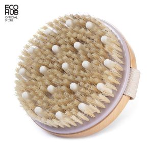 Bàn Chải Tắm ECOHUB Tẩy Tế Bào Chết - Cọ chà lưng tắm làm bàn chải khô body masage (dry brush)