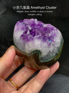 小茶几系列-紫水晶全绿幽灵边Mini Side Table cluster home decoration amethyst with Full Green Phantom Height: 5cm