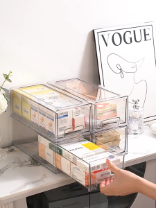 Medicine Organizer Pill Box Medication Box Desk Storage Drawer Makeup Organizer Fridge Container