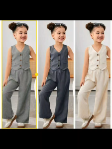 ASHLEYNew Hot Trend Best Seller Vneck Chaleco Vest and Pants Terno Set   - ages from 4 to 12 ages - classy and elegant - timeless classic  - timeless piece - casual office or party - classic piece - super kapal ng tela - hindi kayo magsisi Our aim is to