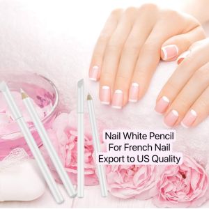 KL Stock 1pcs Nail White Pencil and Pencil Sharpener Set 2in1 For French Nails