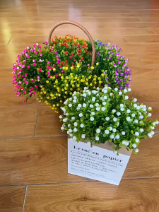 【LOCAL SELLER】5PCS- Mini Imitation Fake Flower Green Plant Pot Decoration Plant Small Plastic Flower Single