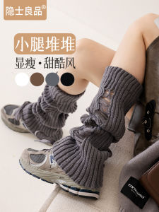 สีเทา ถุงเท้าถึงกลางน่อง ถุงเท้าสําหรับผู้หญิง มีสไตล์ ฤดูใบไม้ร่วง ฤดูใบไม้ผลิ สไตล์การสร้างขาที่อบอุ่น ถุงน่อง Y2k รู ดีไซน์ ถุงเท้าบูทหุ้มข้อ