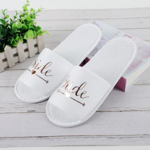 Disposable Velvet Slippers For Bride Bridesmaid Wedding Hotel Party