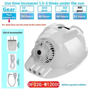HUANGXIAOCHAO | Air Conditioning Bluetooth Solar Rechargeable Safety Helmet with Fan and Light