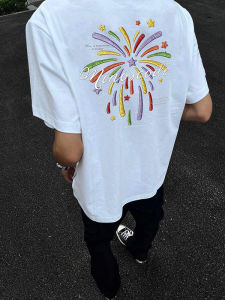 PAZHAOLANG | Oversized 300-Pound Cotton Floral Print T-Shirt